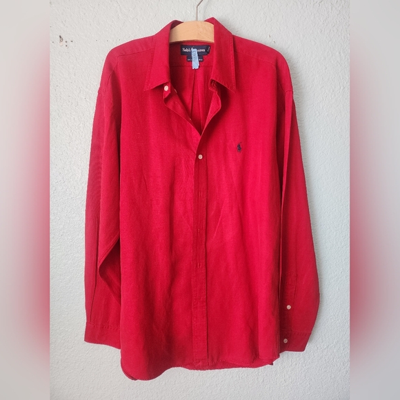 Ralph Lauren Silk And Linen Blend Button Down Shirt - Picture 7 of 10